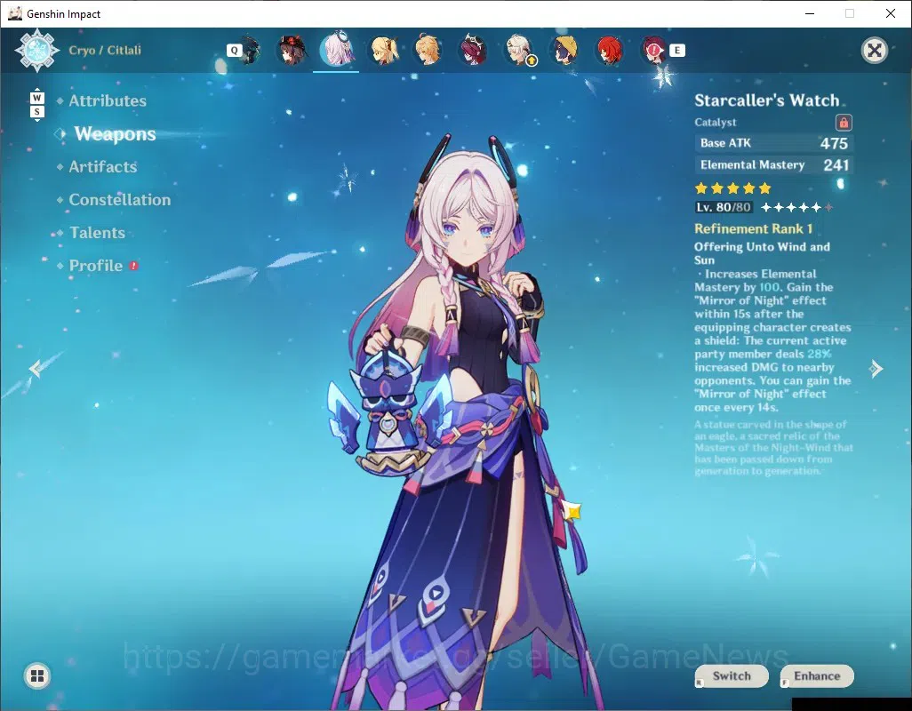 Genshin Impact Accounts Others EU|AR 57|11 Limited + 5 (*5 5