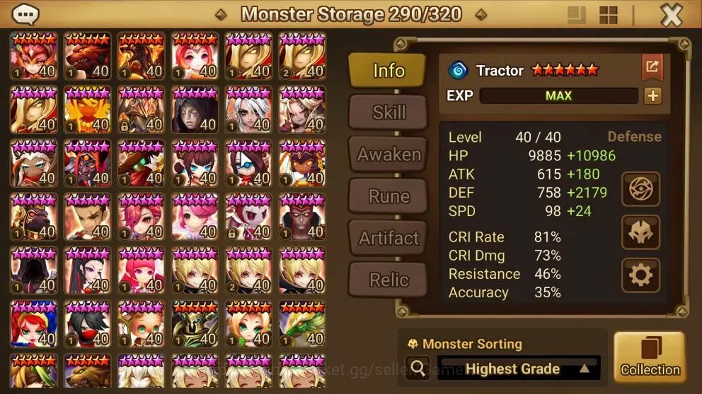 Summoners War: Sky Arena Accounts End-Game ASIA Lv100|3 LD(Laima,Talisman,Aya)+100Total NB5(Gandalf,Himmel,Aragorn,Etc)+319 15