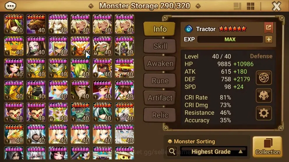 Summoners War: Sky Arena Accounts End-Game ASIA Lv100|3 LD(Laima,Talisman,Aya)+100Total NB5(Gandalf,Himmel,Aragorn,Etc)+319 16