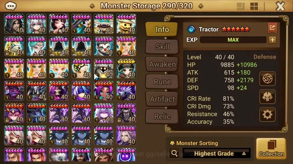 Summoners War: Sky Arena Accounts End-Game ASIA Lv100|3 LD(Laima,Talisman,Aya)+100Total NB5(Gandalf,Himmel,Aragorn,Etc)+319 17