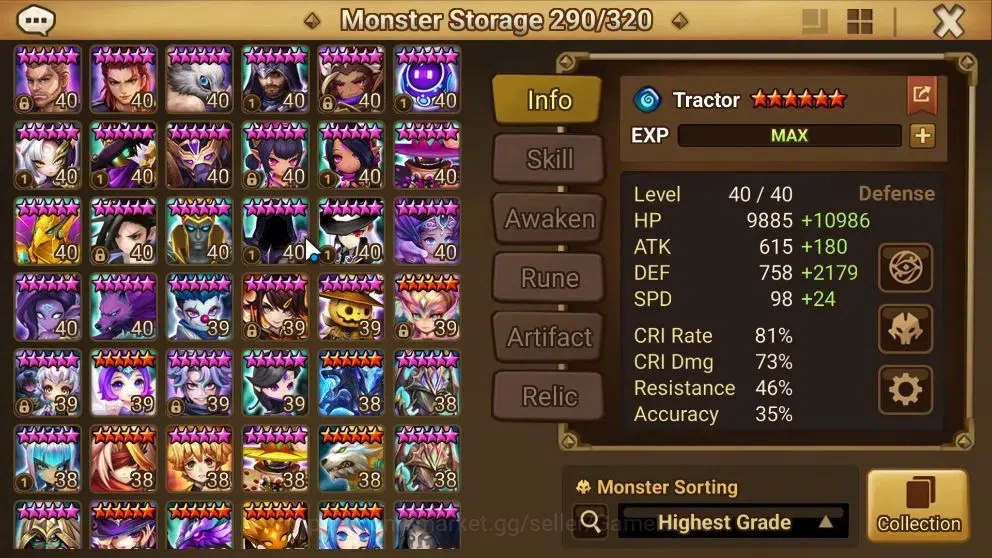 Summoners War: Sky Arena Accounts End-Game ASIA Lv100|3 LD(Laima,Talisman,Aya)+100Total NB5(Gandalf,Himmel,Aragorn,Etc)+319 18