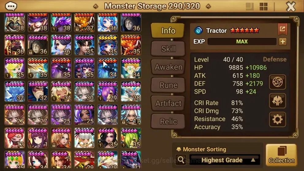 Summoners War: Sky Arena Accounts End-Game ASIA Lv100|3 LD(Laima,Talisman,Aya)+100Total NB5(Gandalf,Himmel,Aragorn,Etc)+319 19