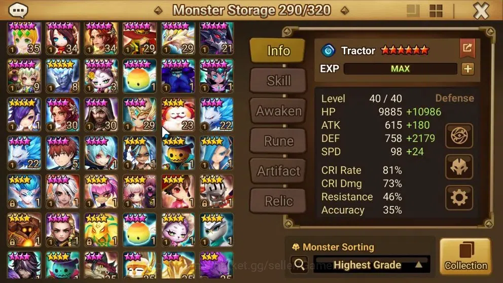 Summoners War: Sky Arena Accounts End-Game ASIA Lv100|3 LD(Laima,Talisman,Aya)+100Total NB5(Gandalf,Himmel,Aragorn,Etc)+319 20