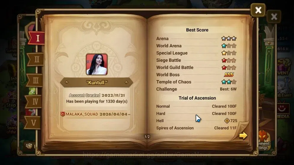 Summoners War: Sky Arena Accounts End-Game ASIA Lv100|3 LD(Laima,Talisman,Aya)+100Total NB5(Gandalf,Himmel,Aragorn,Etc)+319 5