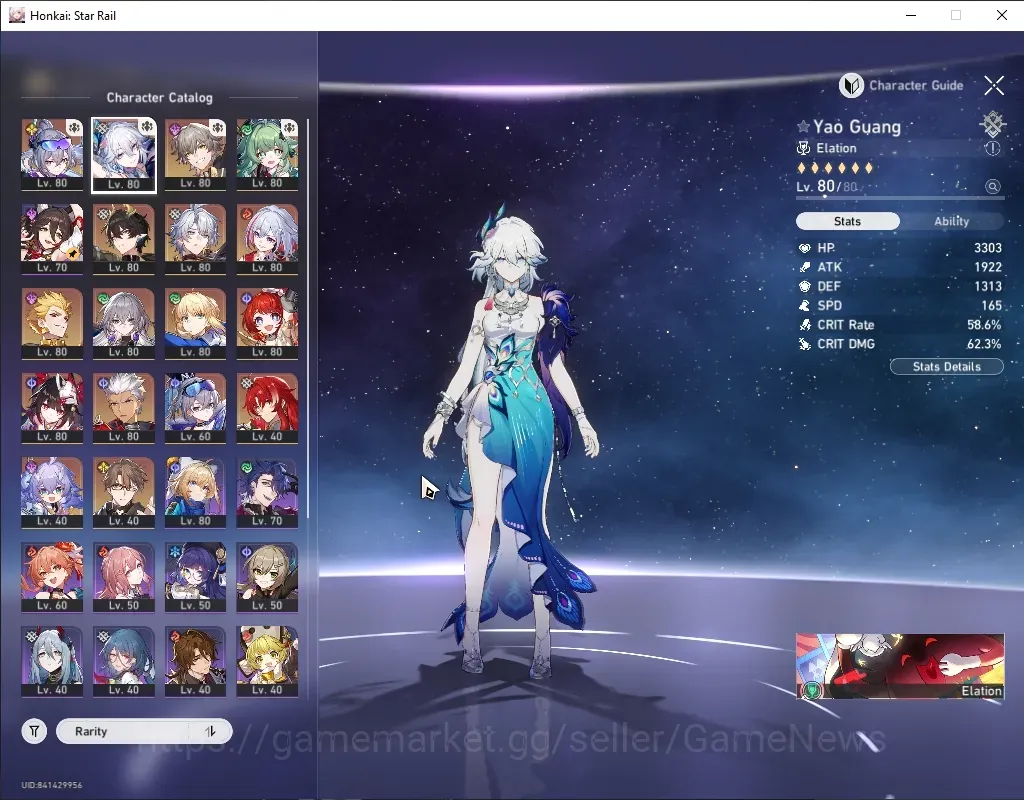 Honkai Star Rail Accounts Others Asia|TL 70|13 Limited|(SW999 E1,Saber)+Sign 1