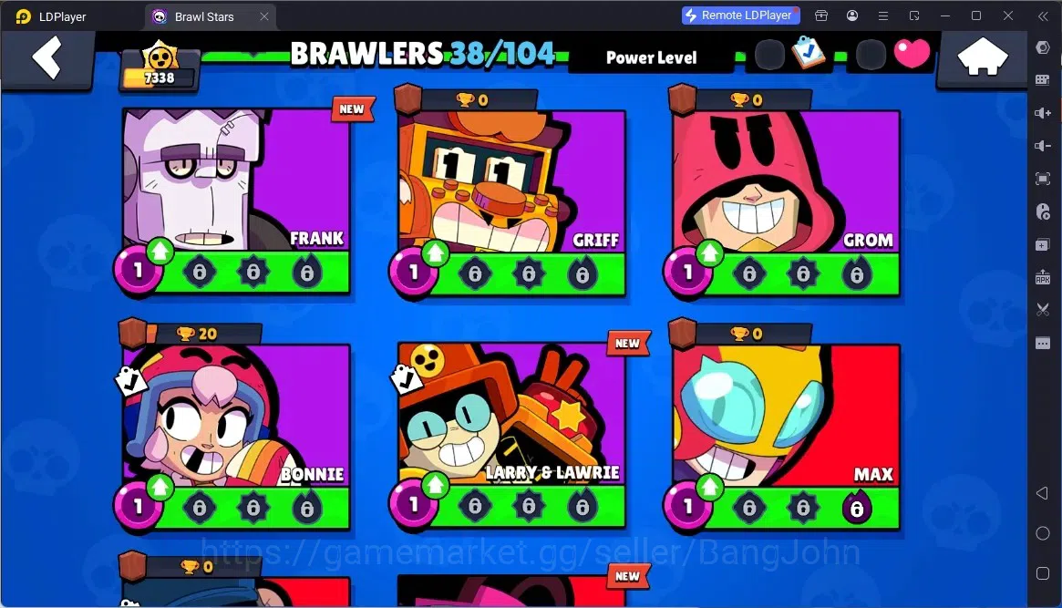 Brawl Stars Accounts Global | 7338 Thropy|38 Brawler|2 Max Hypercharge(EMZ,Bibi)|862 Bling|31 Gems|3M,4LSkins | ProtectOff 10