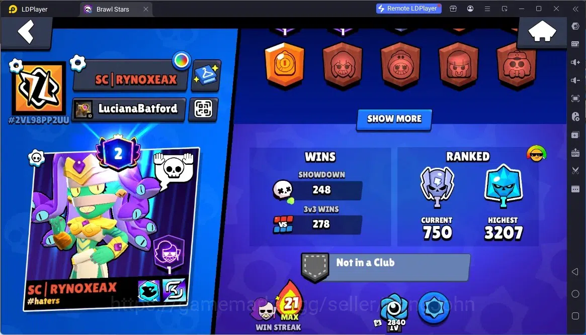 Brawl Stars Accounts Global | 7338 Thropy|38 Brawler|2 Max Hypercharge(EMZ,Bibi)|862 Bling|31 Gems|3M,4LSkins | ProtectOff 3