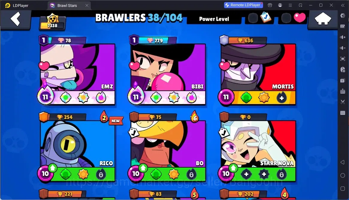 Brawl Stars Accounts Global | 7338 Thropy|38 Brawler|2 Max Hypercharge(EMZ,Bibi)|862 Bling|31 Gems|3M,4LSkins | ProtectOff 5