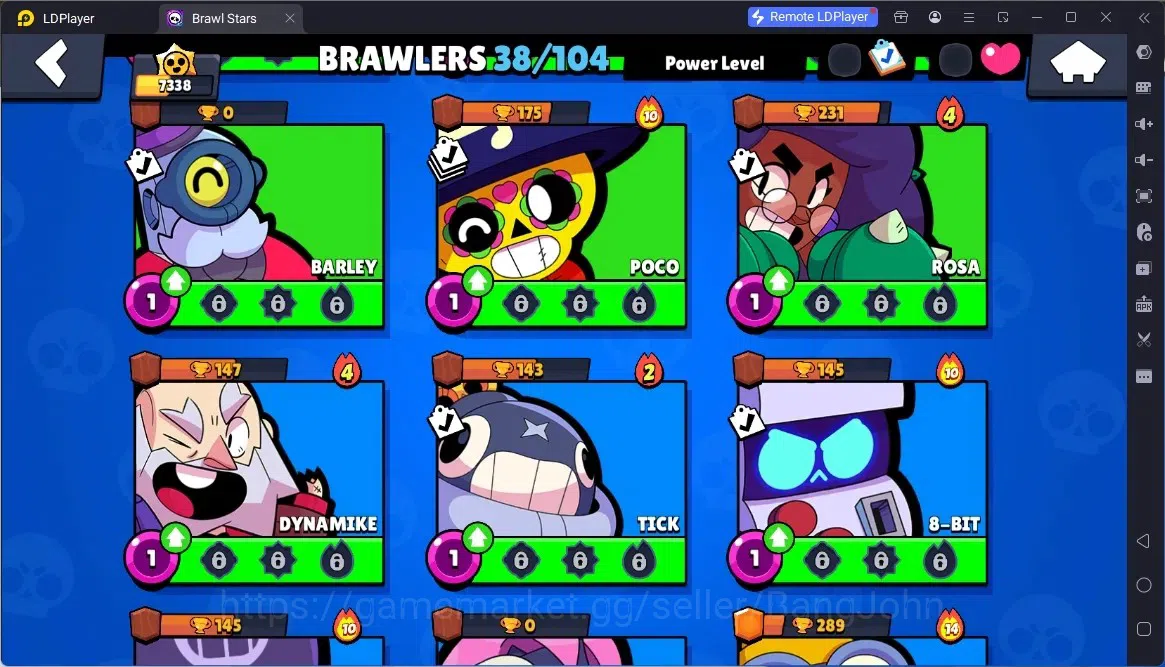 Brawl Stars Accounts Global | 7338 Thropy|38 Brawler|2 Max Hypercharge(EMZ,Bibi)|862 Bling|31 Gems|3M,4LSkins | ProtectOff 8