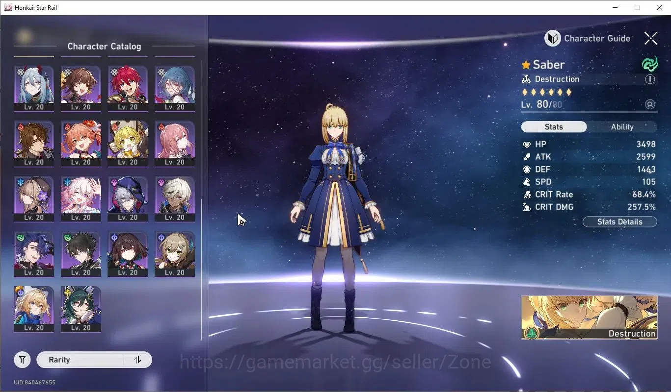 Honkai Star Rail Accounts ASIA| TL 67 | Ultra Rare Saber E3 + Sig LC | Robin image 5