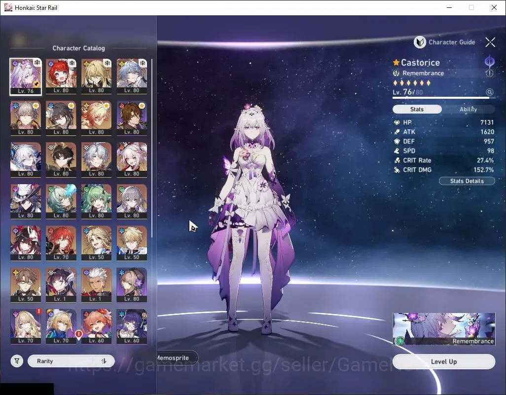 Honkai Star Rail Accounts Asia |TL 70|Sparxie Prem Team|16 Limited|[Castoric image 4
