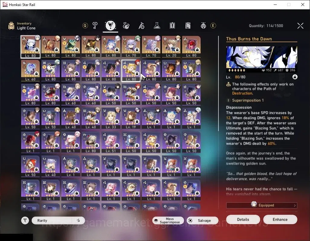 Honkai Star Rail Accounts Asia |TL 70|Sparxie Prem Team|16 Limited|[Castoric image 5