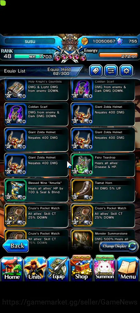 Grand Summoners Accounts Mid-Game Global|Rank 48|5 Ascend|War Hero Fen,Luvia&Rin,Illya,Miyu,Summer Chloe|Lpot 129|Check SS 8