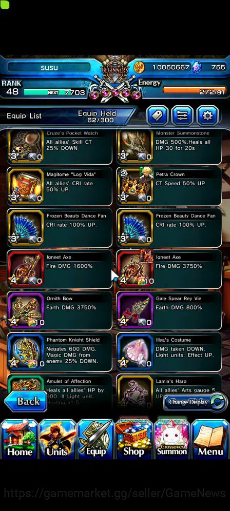 Grand Summoners Accounts Mid-Game Global|Rank 48|5 Ascend|War Hero Fen,Luvia&Rin,Illya,Miyu,Summer Chloe|Lpot 129|Check SS 9