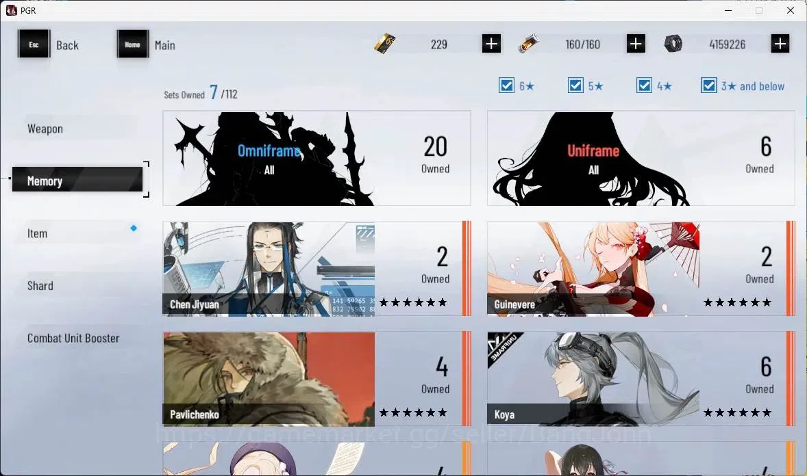 Punishing: Gray Raven Accounts ASIA | L61 |S Lucia IV,S Lucia CW,S Crocotta,S Lum image 13
