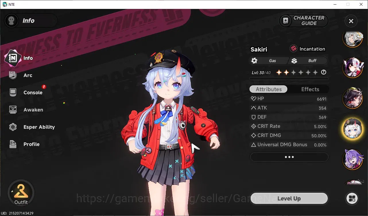 Neverness to Everness Accounts Global SEA|HL 32|TL 25|10 S-Class 4 Limit[Shinku,Chaos,Lacrimosa,Hotori]|Porsche|3 Limit 11