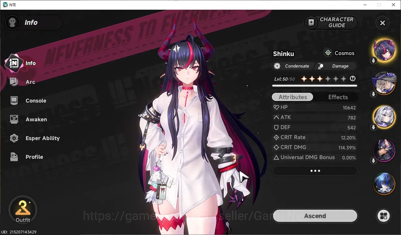 Neverness to Everness Accounts Global SEA|HL 32|TL 25|10 S-Class 4 Limit[Shinku,Chaos,Lacrimosa,Hotori]|Porsche|3 Limit 3