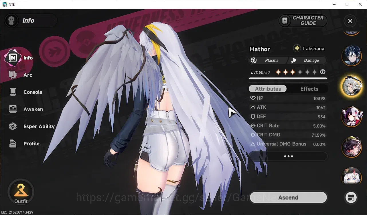 Neverness to Everness Accounts Global SEA|HL 32|TL 25|10 S-Class 4 Limit[Shinku,Chaos,Lacrimosa,Hotori]|Porsche|3 Limit 9