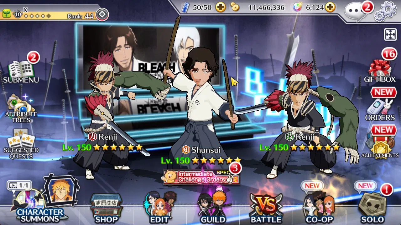 Bleach: Brave Souls Accounts Starter [GLOBAL]6K Orb+Fresh All Story|SoulReaper Shunsui,TYBW25 Renji,TYBW24