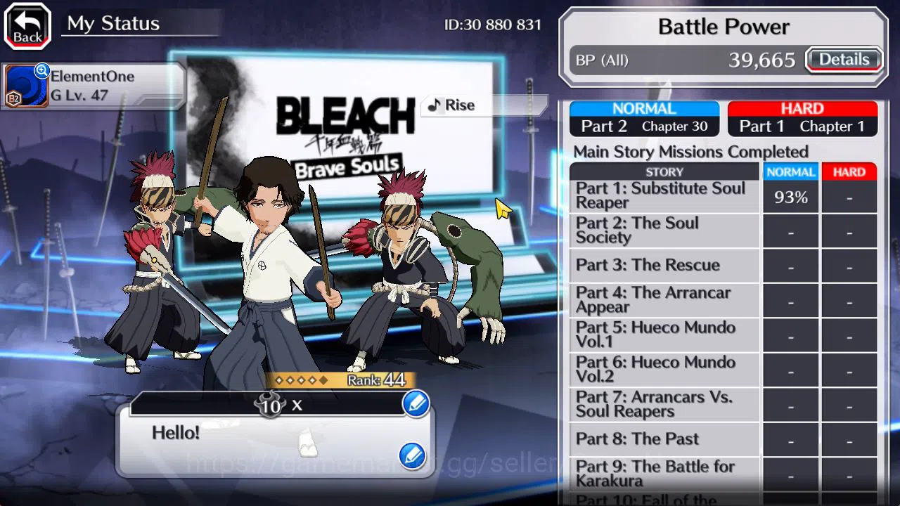 Bleach: Brave Souls Accounts Starter [GLOBAL]6K Orb+Fresh All Story|SoulReaper Shunsui,TYBW25 Renji,TYBW24 4