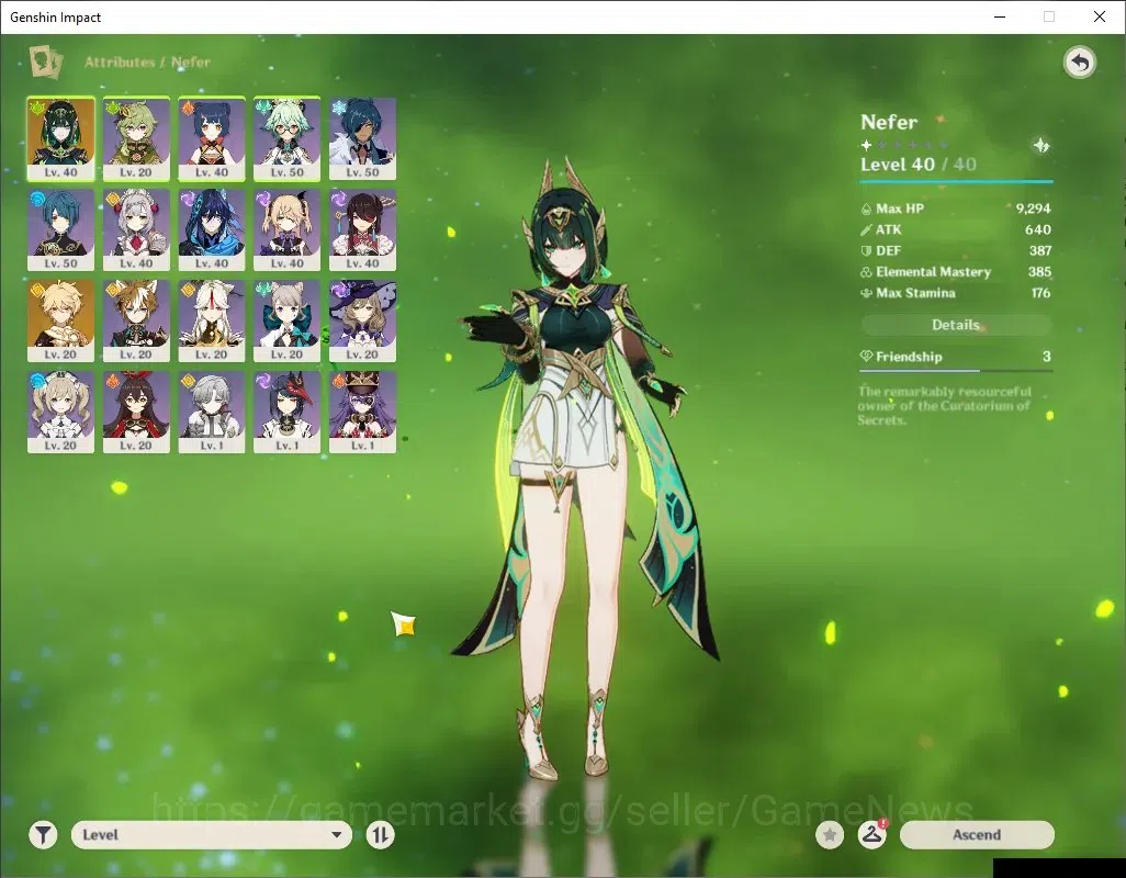 Genshin Impact Accounts ASIA |AR 25 |Starter with Nefer |Low Explore Map | image 3