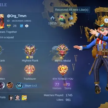 Mobile Legends: Bang Bang Accounts Others Hero 77|Skin 70|Seasoned|Naruto Cyc|Epic Grock|DT Masha|Pace Fanny|Etc.|Check