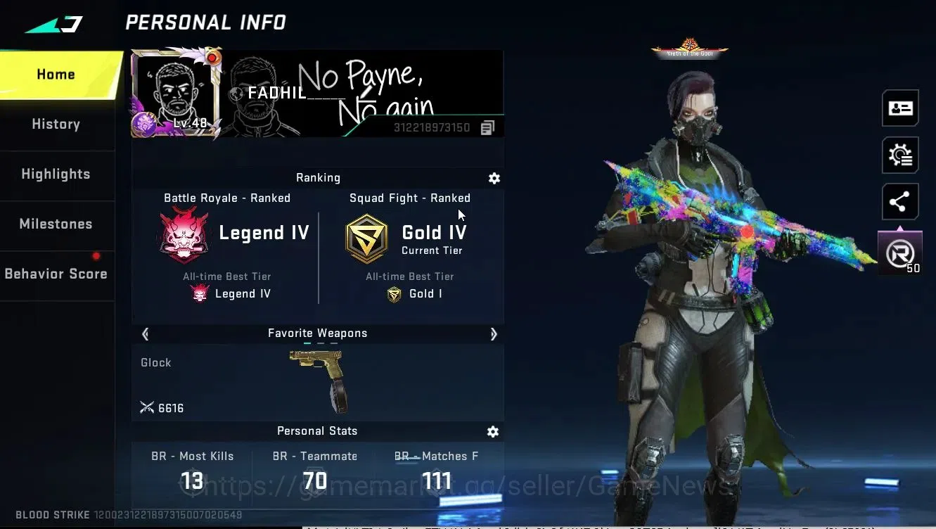 Blood Strike Accounts ASIA|ETERNAL DEagle- Lv2|Collab TR [JACK,FN2000]+B image 2