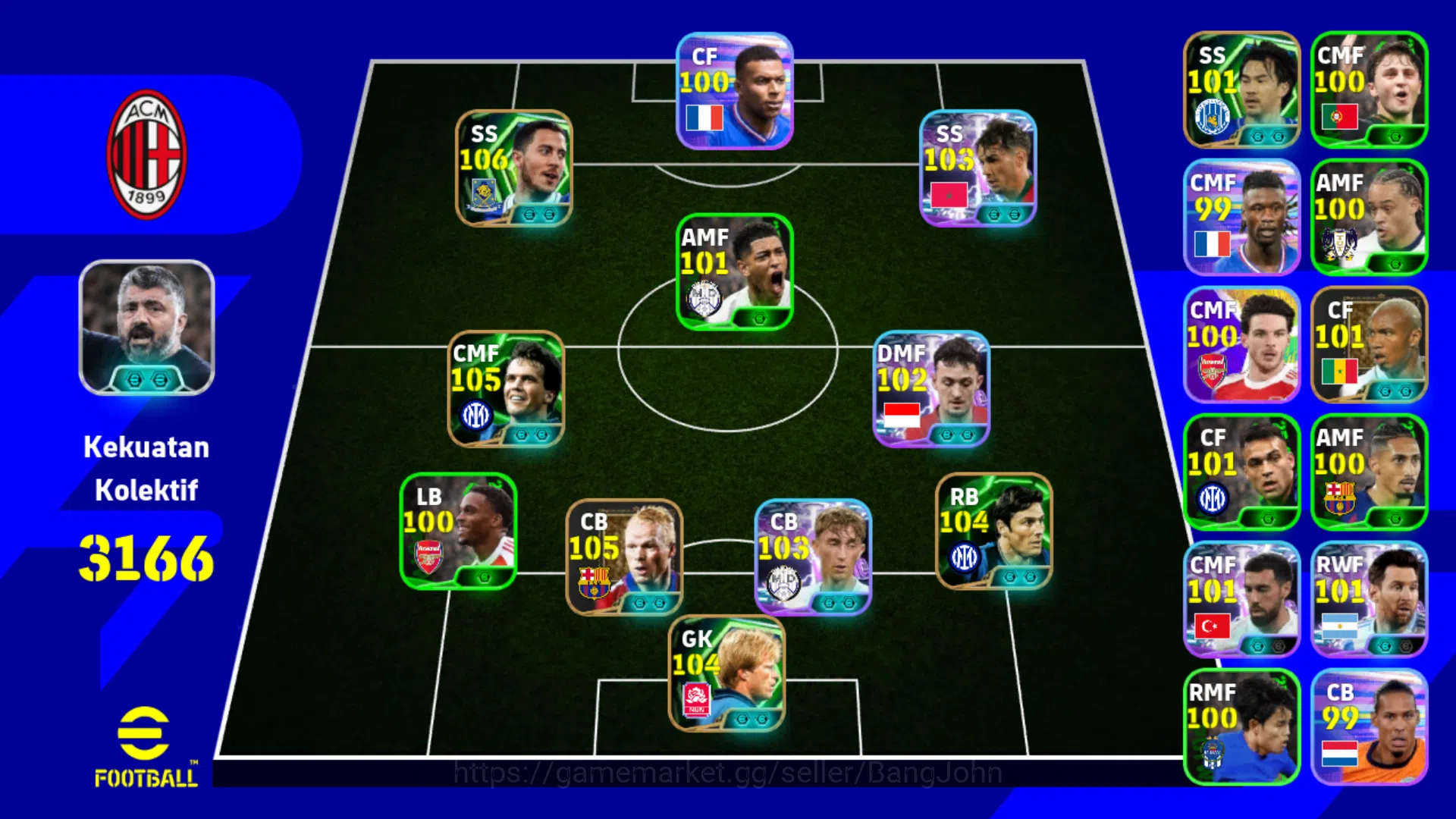 Power 3166 | eden hazard epic db new | brahim diaz showtime | ivan jenner showtime | ronald koeman epic db |huijsen | lothar mathaus | EFB586B eFootball Others Power 3166 | eden hazard epic db new | brahim diaz image 1