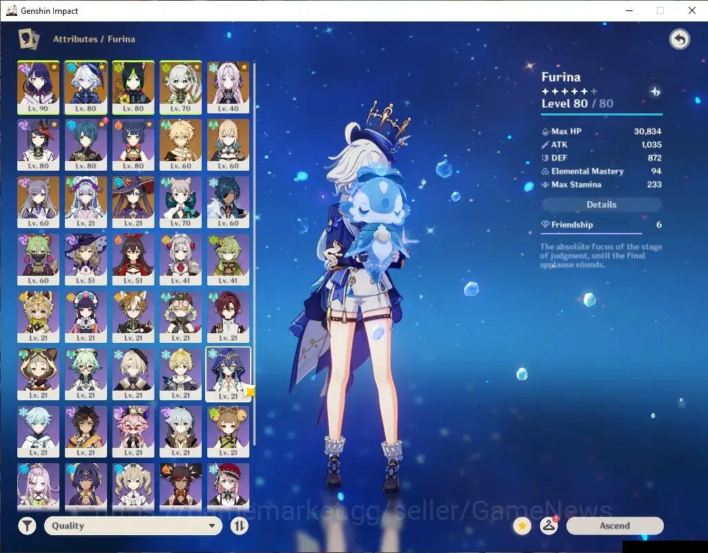 Genshin Impact Accounts ASIA|AR 55|4 Limited+1(*5Weapon)|Furina,Raiden,Kok image 3