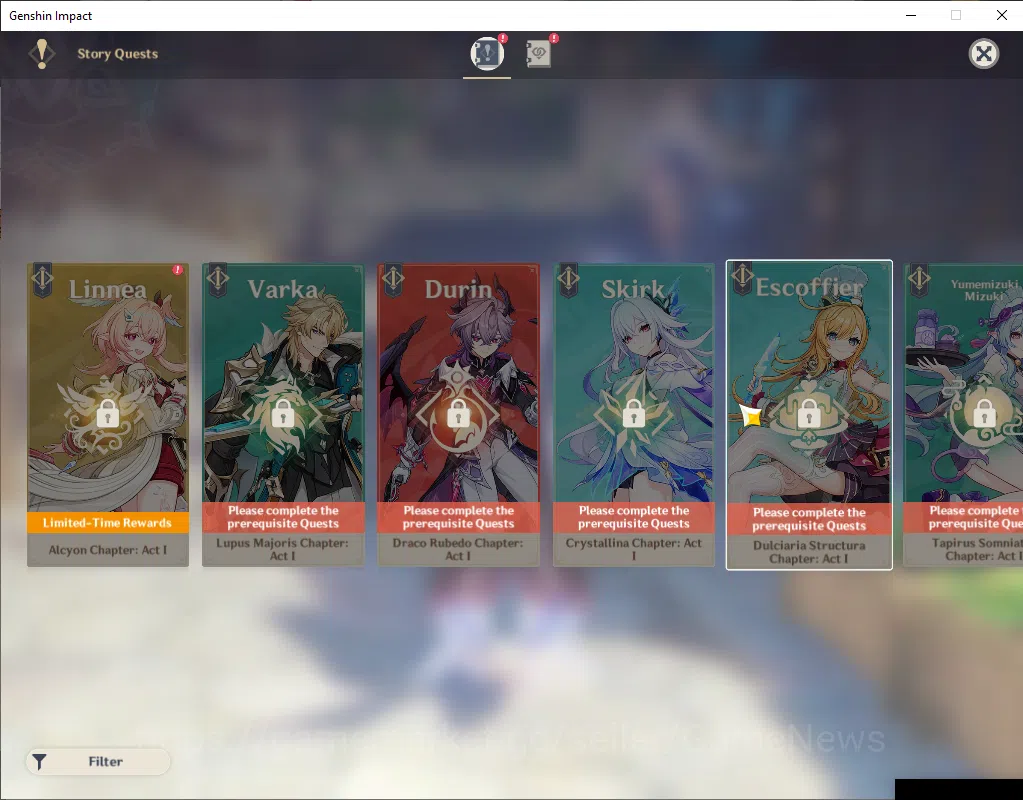 Genshin Impact Accounts ASIA|Starter|AR 34|1 Limited+15(4Character)|Columb image 4