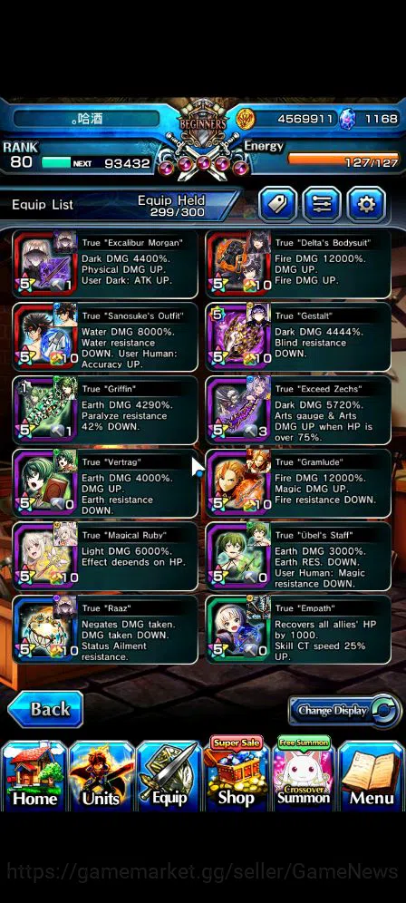 Grand Summoners Accounts Global|Rank 80|1 Sp.Art+1168 Gems|19 Ascend|[Chloe image 8