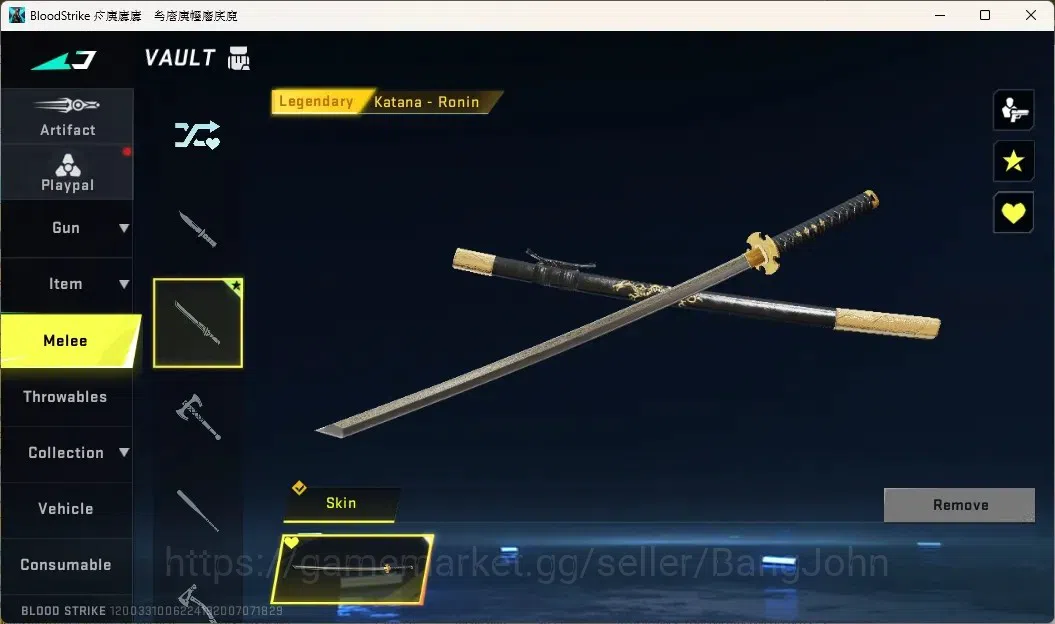 Blood Strike Accounts Collab Skin ASIA |1 Eternal Striker : ZERO-Odashadow|3 Collab Guns : 2 TR, 1 EVA |1 Legendary Melee 7