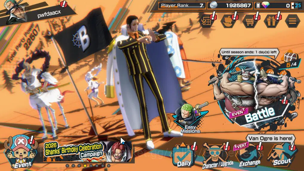One Piece Bounty Rush Mid-Tier Global|4 EX |AMS[Borsalino],5 Elder St Etehanborn  image 1