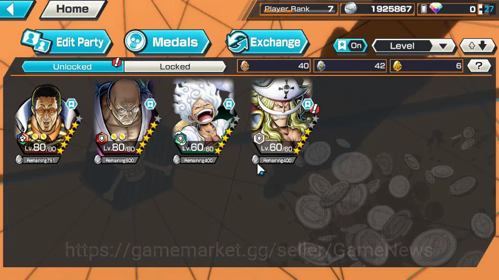 One Piece Bounty Rush Accounts Global|4 EX |AMS[Borsalino],5 Elder St Etehanborn  image 4
