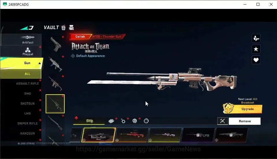 Blood Strike Accounts High-End ASIA|ETERNAL DEagle-Scorpius|2 ULTRA Melee[Talon Knife,Scythe]|5 Collab AOT|3 Collab 7DS|45 12