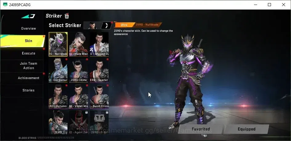 Blood Strike Accounts High-End ASIA|ETERNAL DEagle-Scorpius|2 ULTRA Melee[Talon Knife,Scythe]|5 Collab AOT|3 Collab 7DS|45 18
