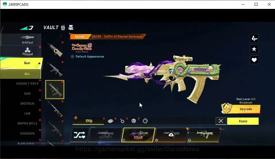 Blood Strike Accounts High-End ASIA|ETERNAL DEagle-Scorpius|2 ULTRA Melee[Talon Knife,Scythe]|5 Collab AOT|3 Collab 7DS|45 7
