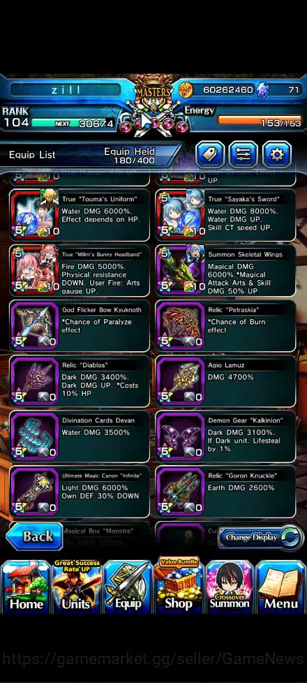 Grand Summoners Accounts Global|Rank 104|20 Ascend+12 TW|[Inumuta,Roy,Sayak image 9