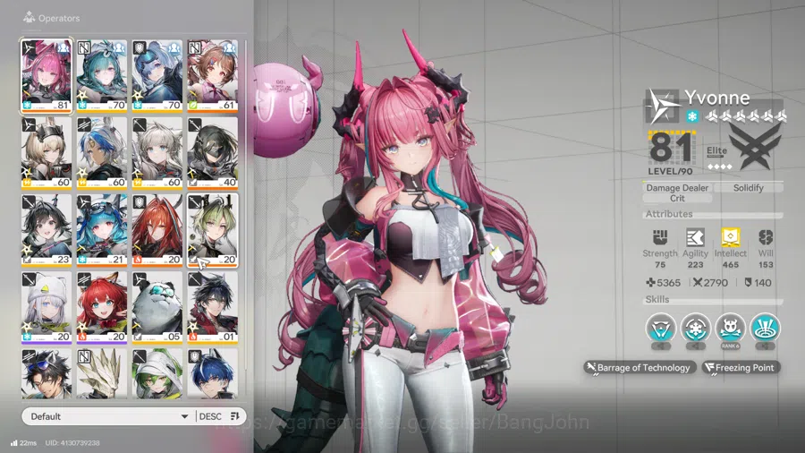 Arknights: Endfield Accounts ASIA | 1Limit+1sign | Yvonne ,Ardelia,Ember,Lifeng,Lastrite,Wulfgard mc female | WP 6S 9 (Sign 3