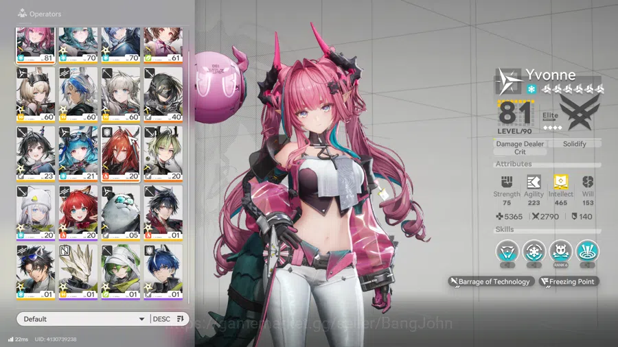 Arknights: Endfield Accounts ASIA | 1Limit+1sign | Yvonne ,Ardelia,Ember,Lifeng,Lastrite,Wulfgard mc female | WP 6S 9 (Sign 4