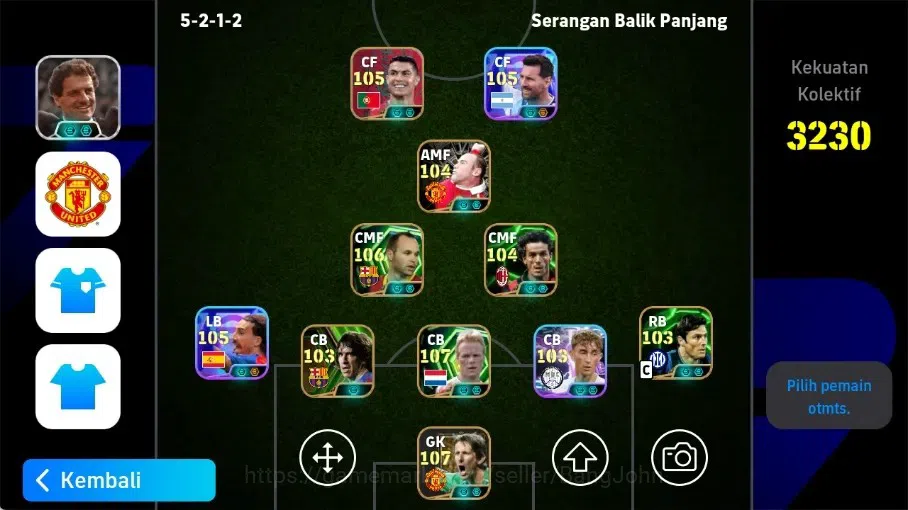 eFootball Accounts Legends & Iconic Players Mobile|PW 3230|Lionel Messi ShowT,Marc Cucurella ShowT,Ogawa Koki ShowT,Andres 1