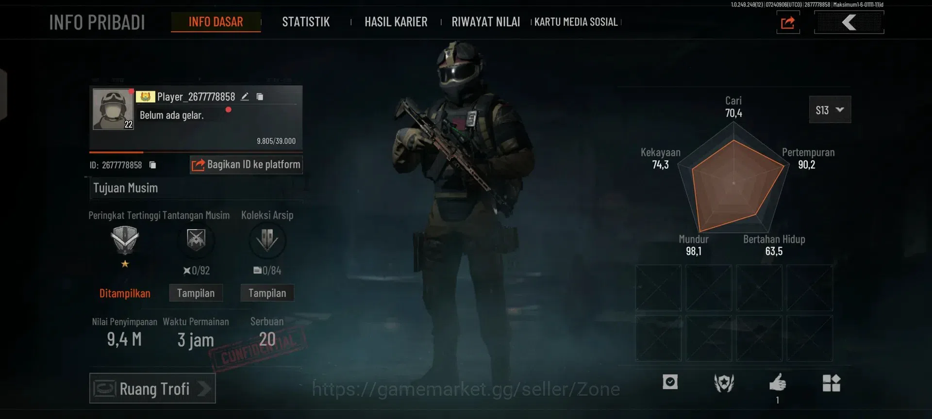 Arena Breakout Accounts Starter Mobile|Starter|LV 22|SV 9.4M|CV 7.54M|AKM T,Vector9,M110,SPR310 skinned 1