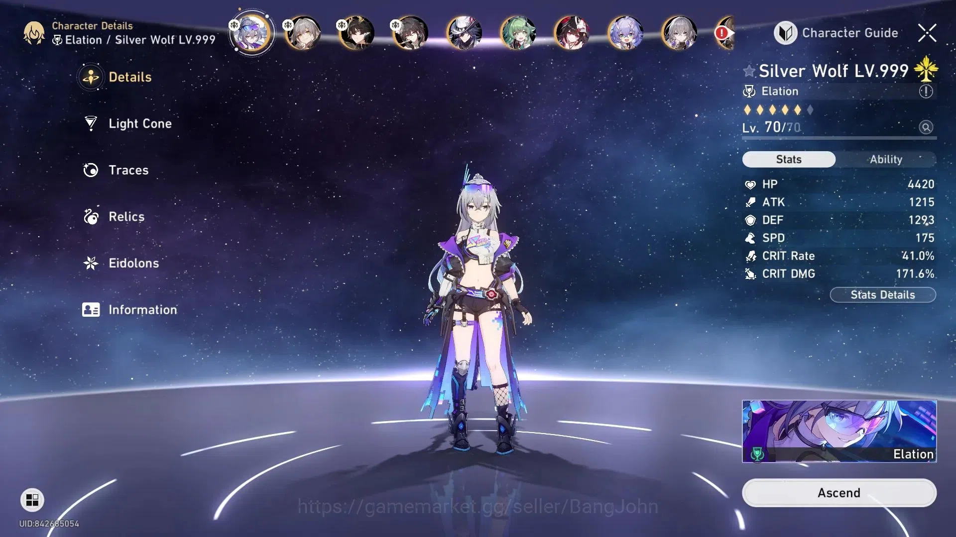 Honkai Star Rail Accounts ASIA | 7 Limit | TL70 | Dan Heng PT, Silver Wolf,  image 3
