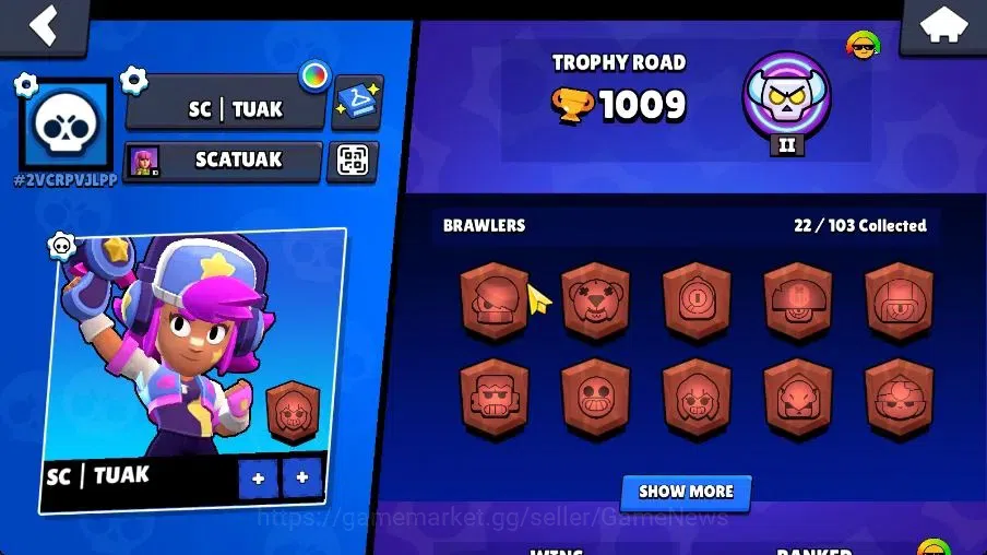 Brawl Stars Accounts 1009 Trophy|22 Brawlers 2 Max Lv [Frank,Edgar]|3,9 image 2