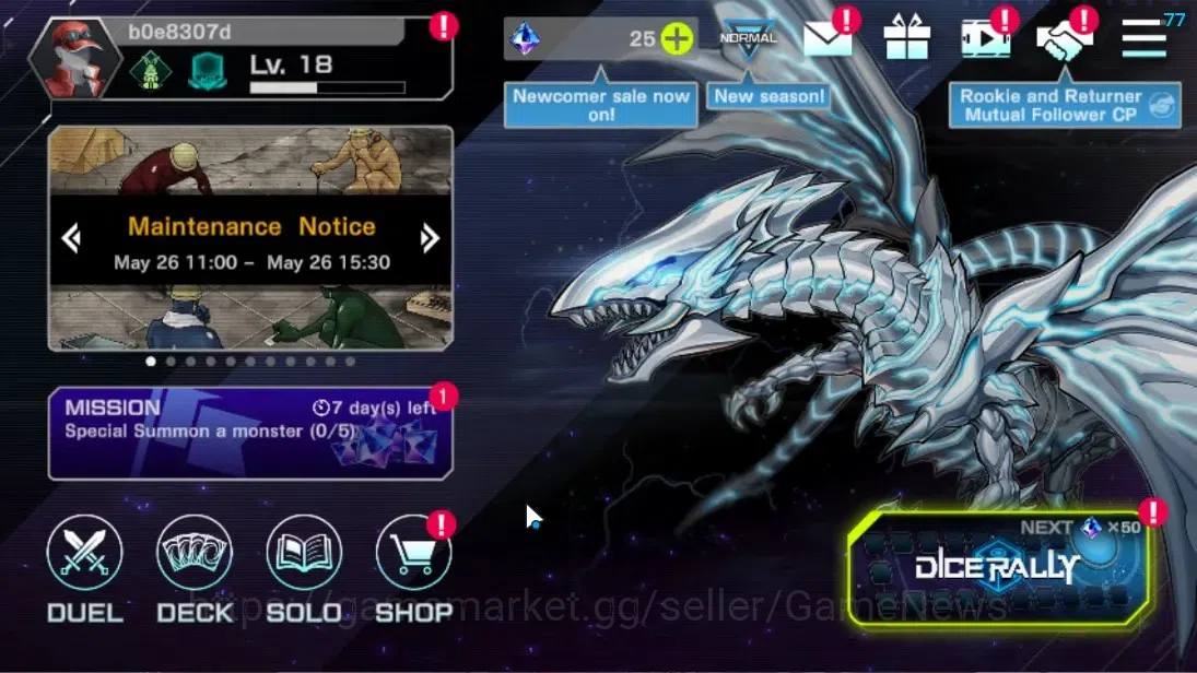 Yu-Gi-Oh! Master Duel Accounts Mid-Level Android |Lv 18 | 20 Deck |Kewl, VSK9, Elfnote, Dracotail, Yummys, Etc |Ranked 1