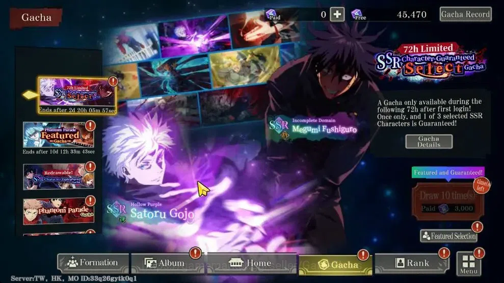 Jujutsu Kaisen: Phantom Parade Accounts TW HK|PR 2|45K Cube|11 SSR [Sorcerer Killer Toji,S image 11