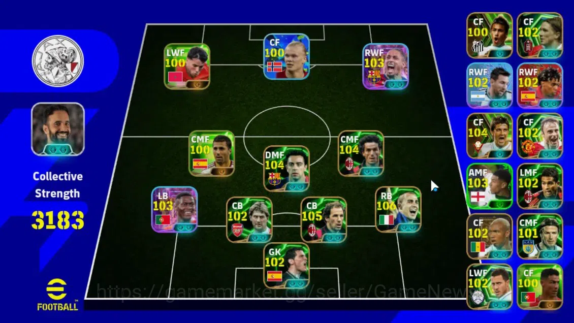 eFootball Accounts Legends & Iconic Players Android|19Epic Fabio Cannavaro,Franco Beresi,Roberto Donadoni,Xavi,Etc|7 Legend 1