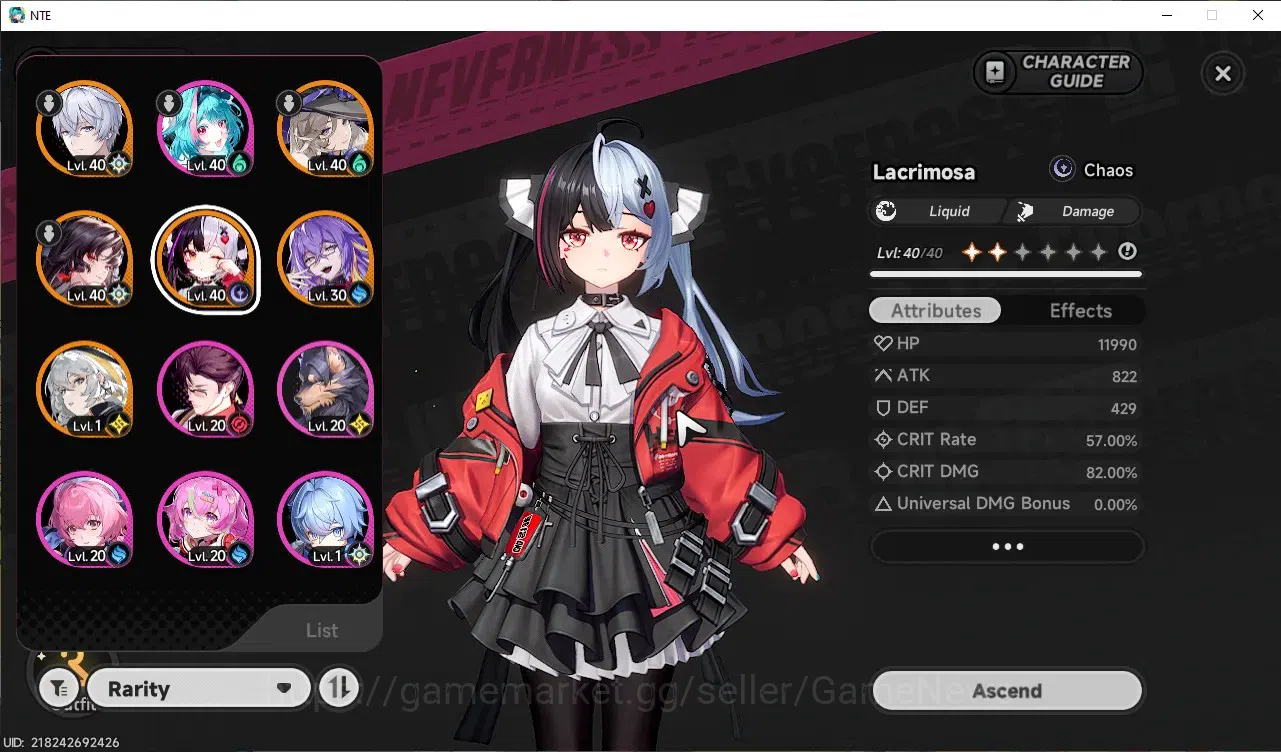 Neverness to Everness Accounts GLOBAL SEA|HL 30|TL 11|5 SSR 2 Limit[Lacrimosa,Hot image 1