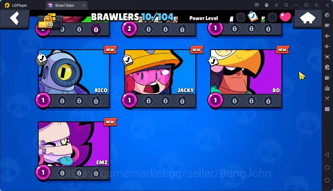 Brawl Stars Accounts Global |Trophy 331|10 Brawler|1150 Bling|55 Gems|1 S Rare,1 Epic Skins| ProtectOff |Check SS BRS290B 6
