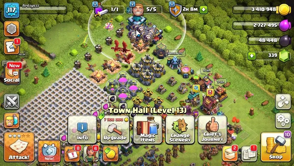 Clash of Clans Accounts Lv 117|TH 13 - BH 6 Lvl 117 | Limited Skin | BK48- image 1